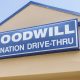 The entrance to the Goodwill Industries.